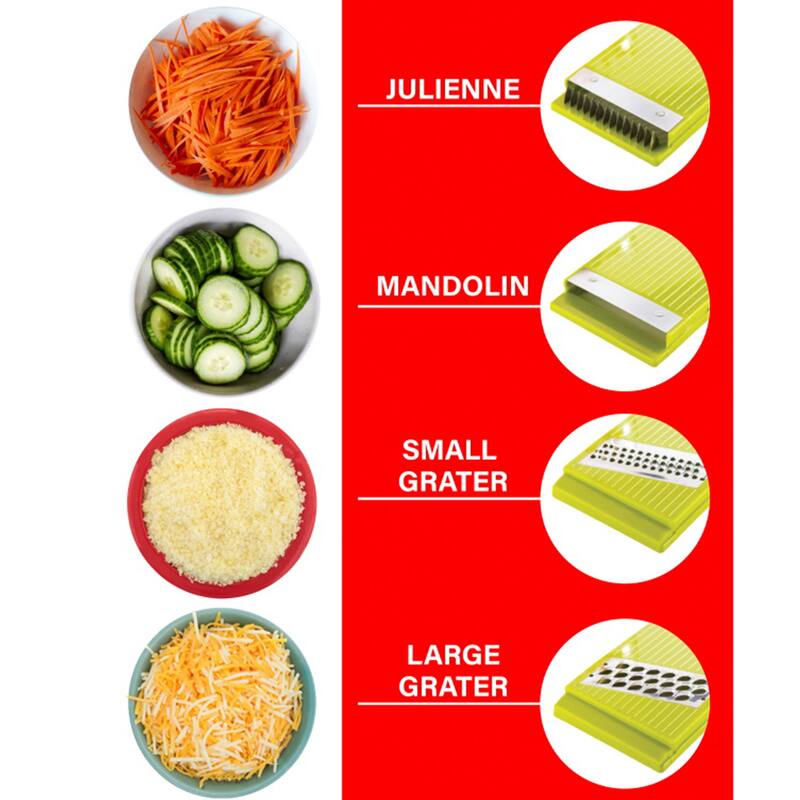 Brentwood Mandollin Slicer w/ 5 Cup Storage Container & 4 Interchangeable Blades - 5 Cup