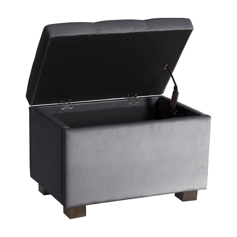 Velvet Storage Ottoman