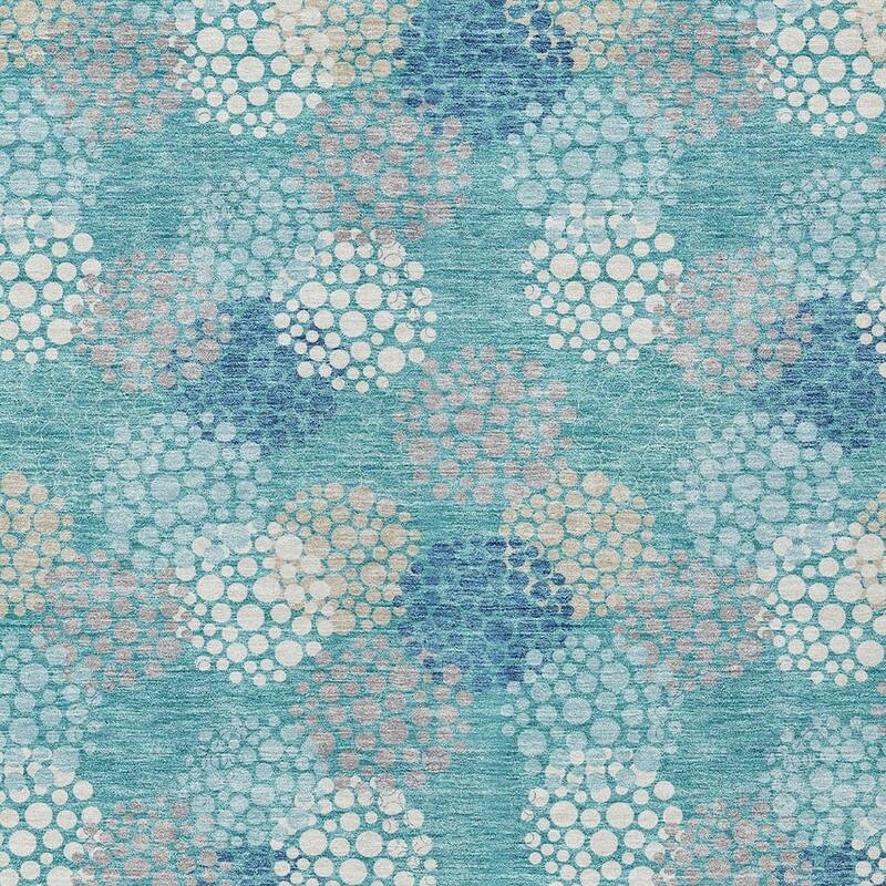 HomeRoots Polka Dot Transitional Rectangle Outdoor Rug
