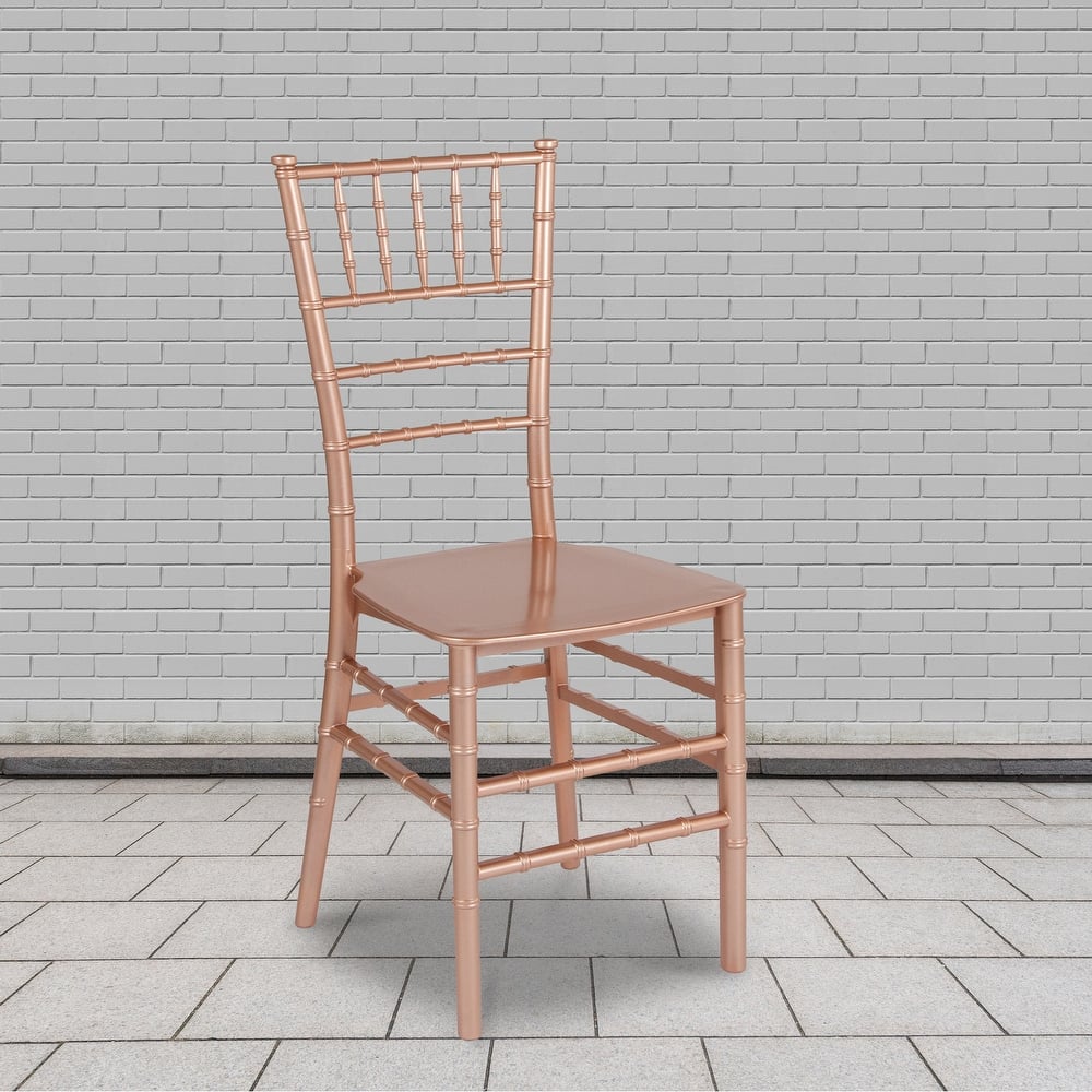 2 Pack Gold Resin Stacking Chiavari Chair - 15"W x 18.75"D x 35"H - 15"W x 18.75"D x 35"H