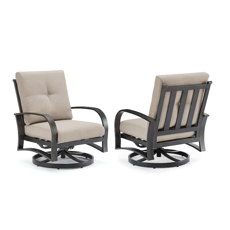 Outdoor Aluminum Chair with Sunbrella Cushion Set of 2