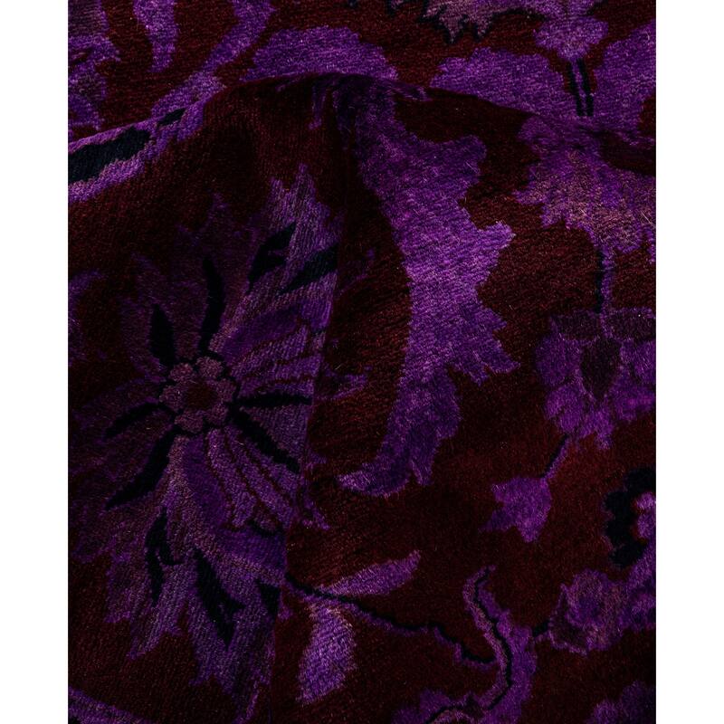 Overdyed One-of-a-Kind Hand-Knotted Area Rug - Purple - 8' 1" x 10' 3"