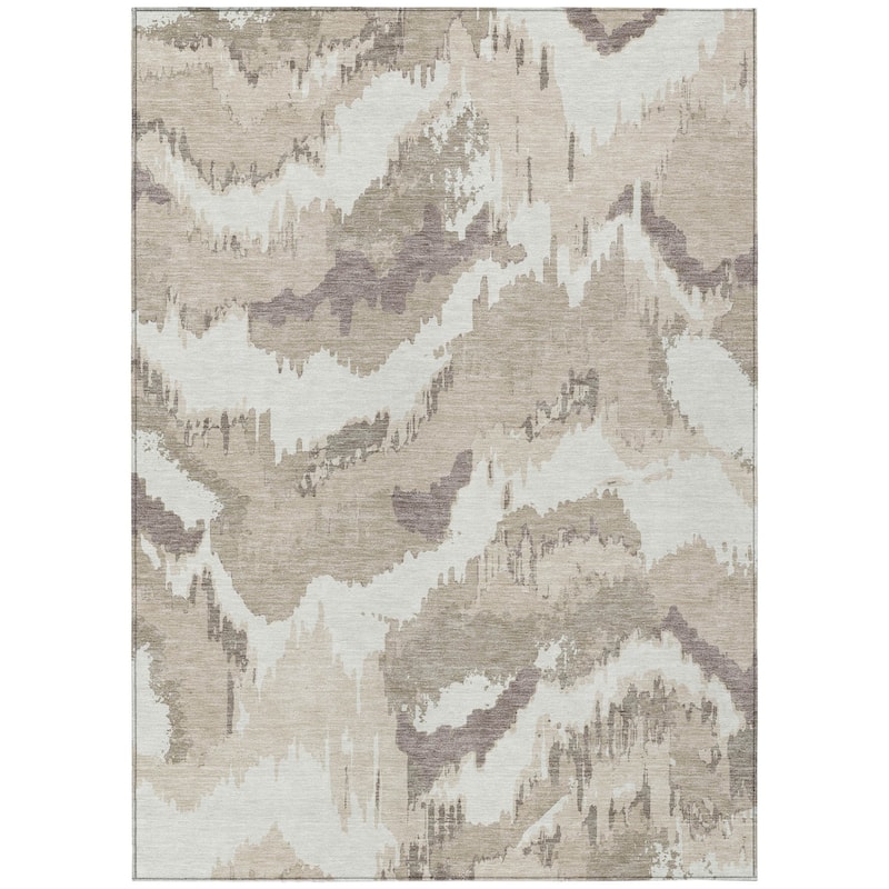 HomeRoots Abstract Transitional Rectangle Outdoor Rug - 5' X 8'