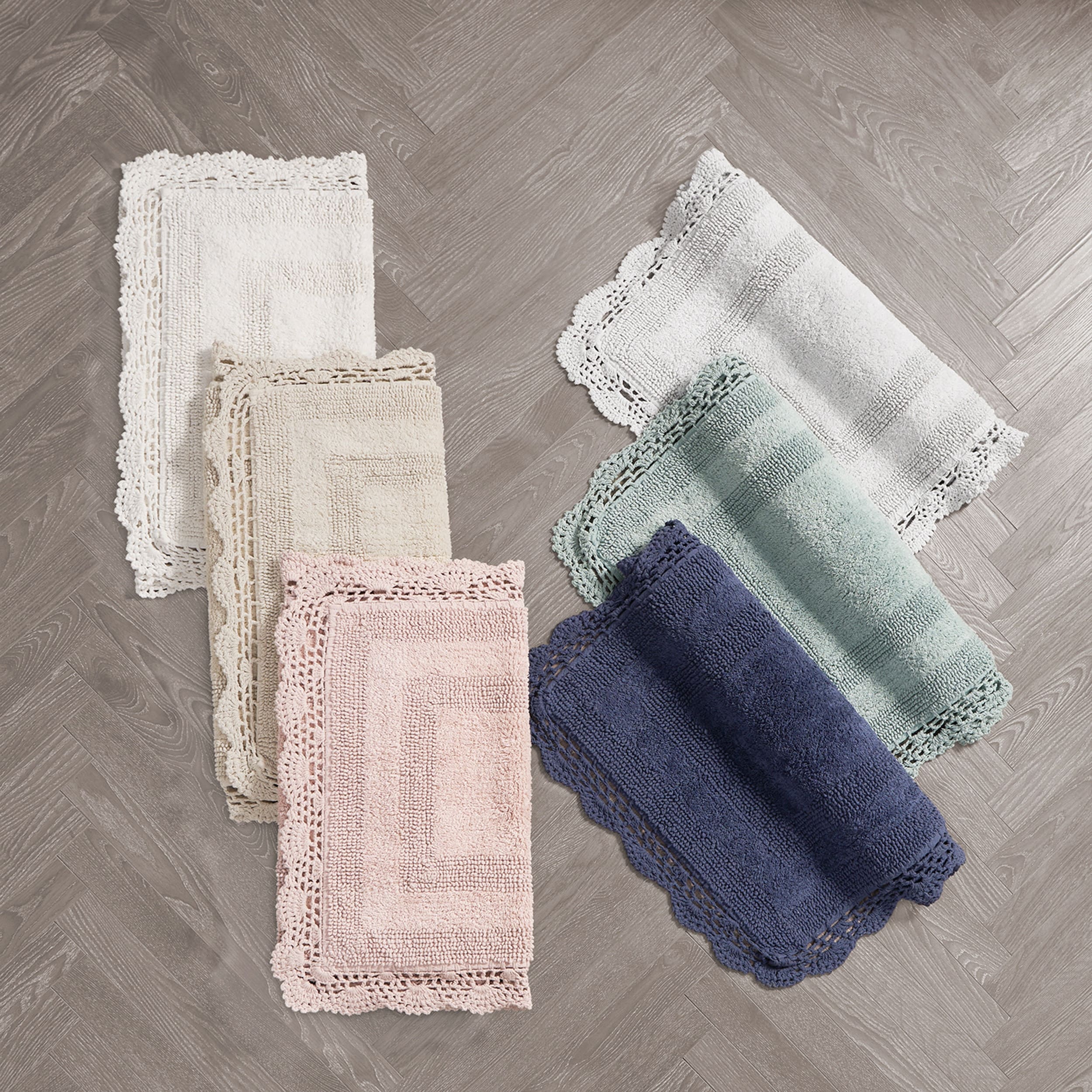 Laura Ashley Reversible Cotton Crochet Bath Rug - On Sale
