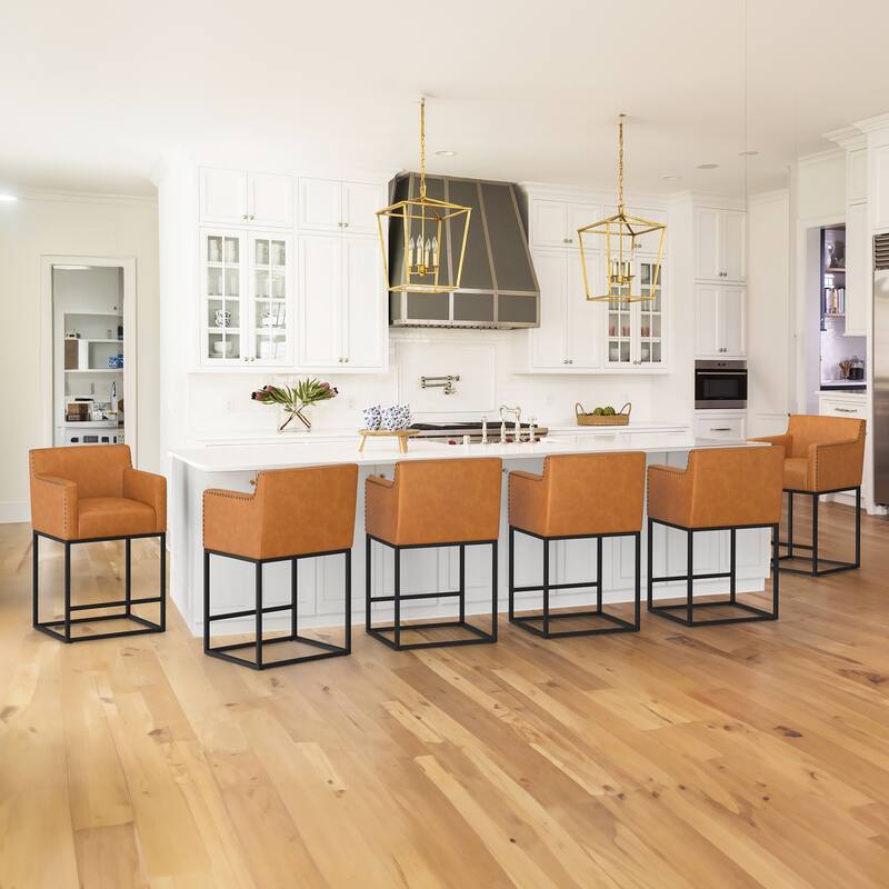 Modern Counter Height Bar Stools Fabric Upholstered Counter Stool