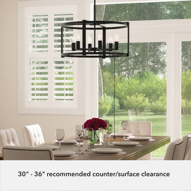 Hunter Astwood 26" 6 Light Chandelier, Dining Room, Kitchen, Cage - Art-Deco, Transitional, Contemporary