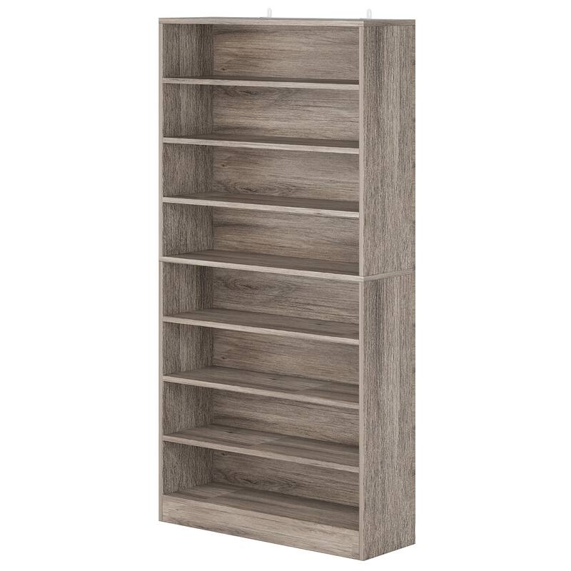 Wood Shoe Cabinet, Freestanding Shoe Storage Cabinet, Open Storage Shoe Organizer Entryway Shoe Rack Cabinet