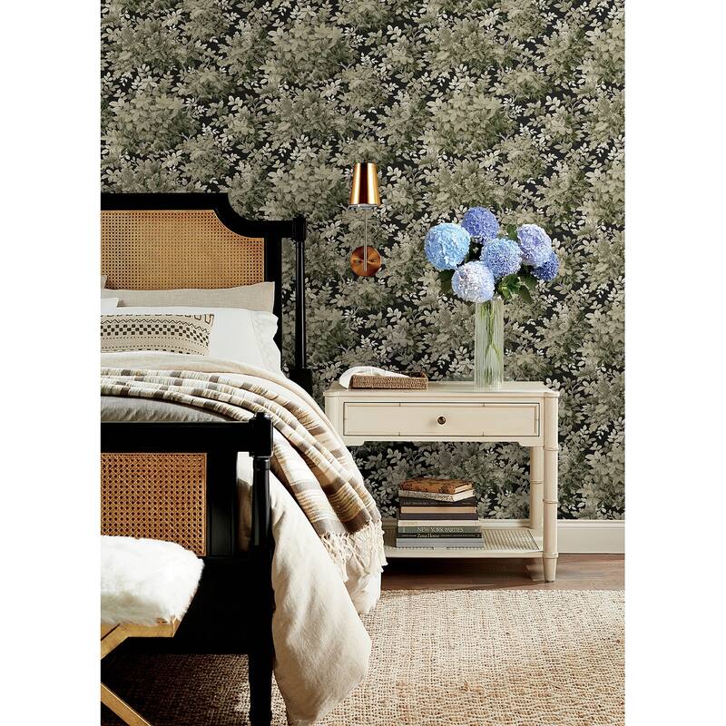 A-Street Prints Greenwood Black Deciduous Wallpaper