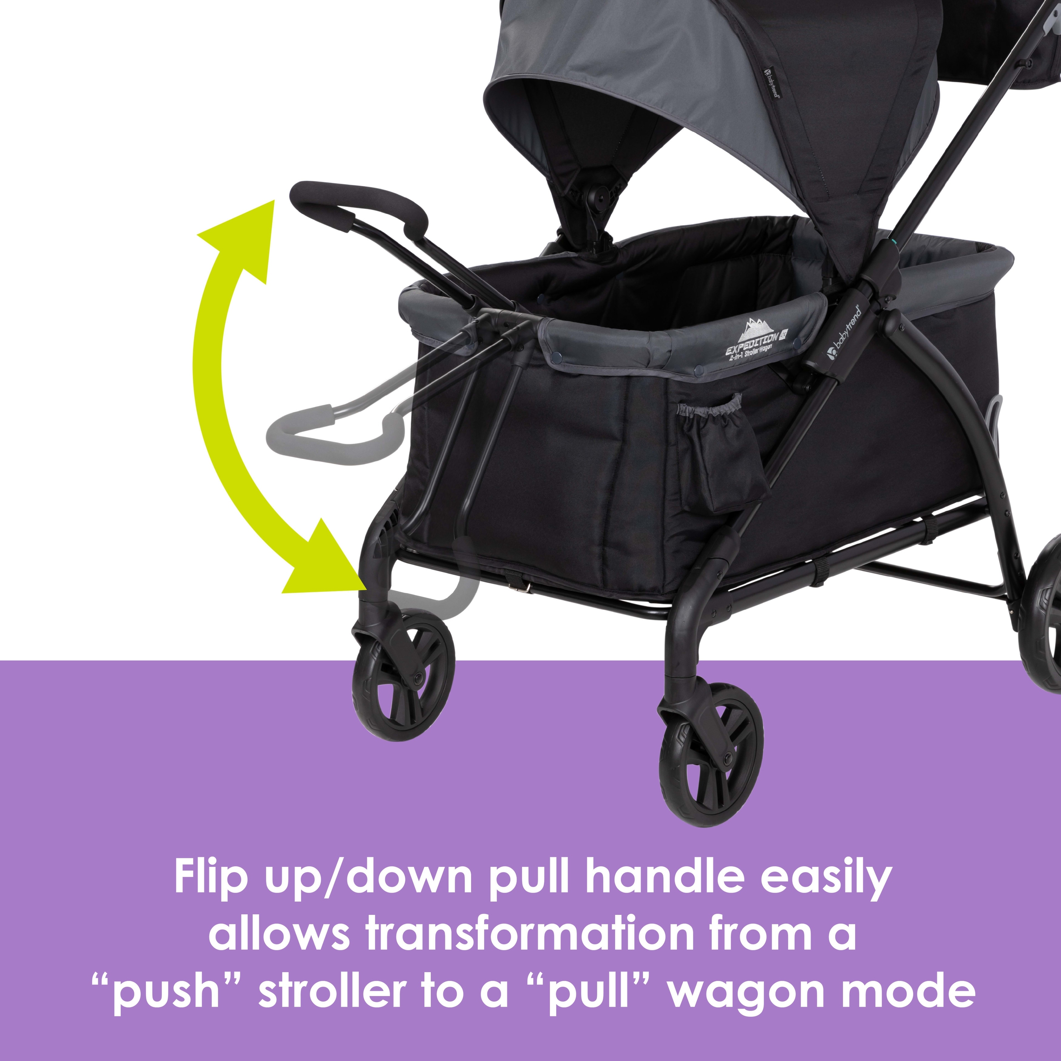 Baby Trend Expedition LTE 2-in-1 Stroller Wagon, Madrid Black