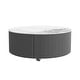 preview thumbnail 24 of 24, Modern Round Movable Coffee Table with Casters, 2 Drawers,Marble Pattern Sintered Stone Top