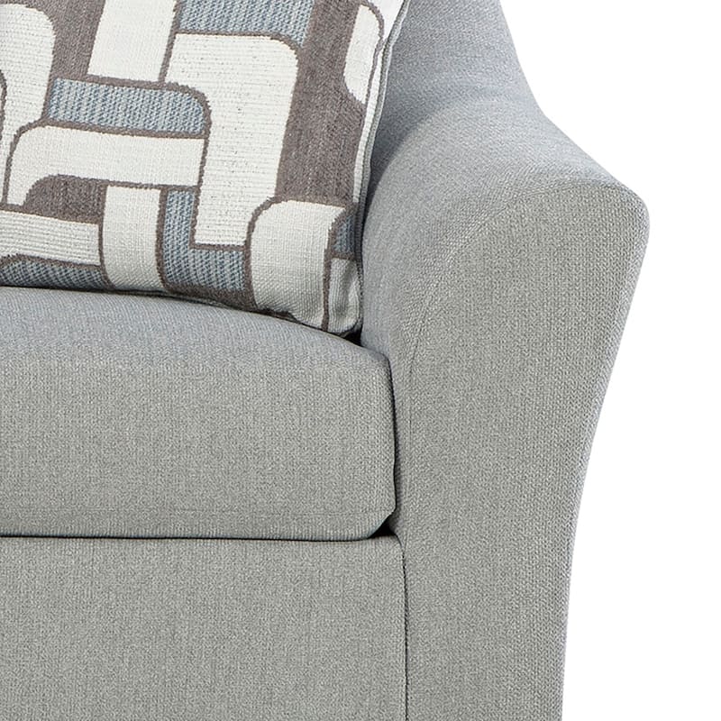 Roundhill Furniture Elaris Contemporary Flared Arm Sofa with Soft Chenille Upholstery, Taupe - 7'6" x 9'6"