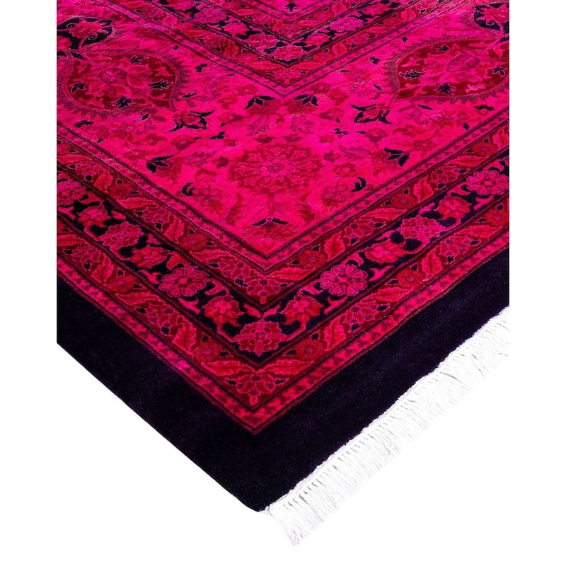 Overdyed, One-of-a-Kind Hand-Knotted Area Rug - Pink - 12' 1" x 18' 0"