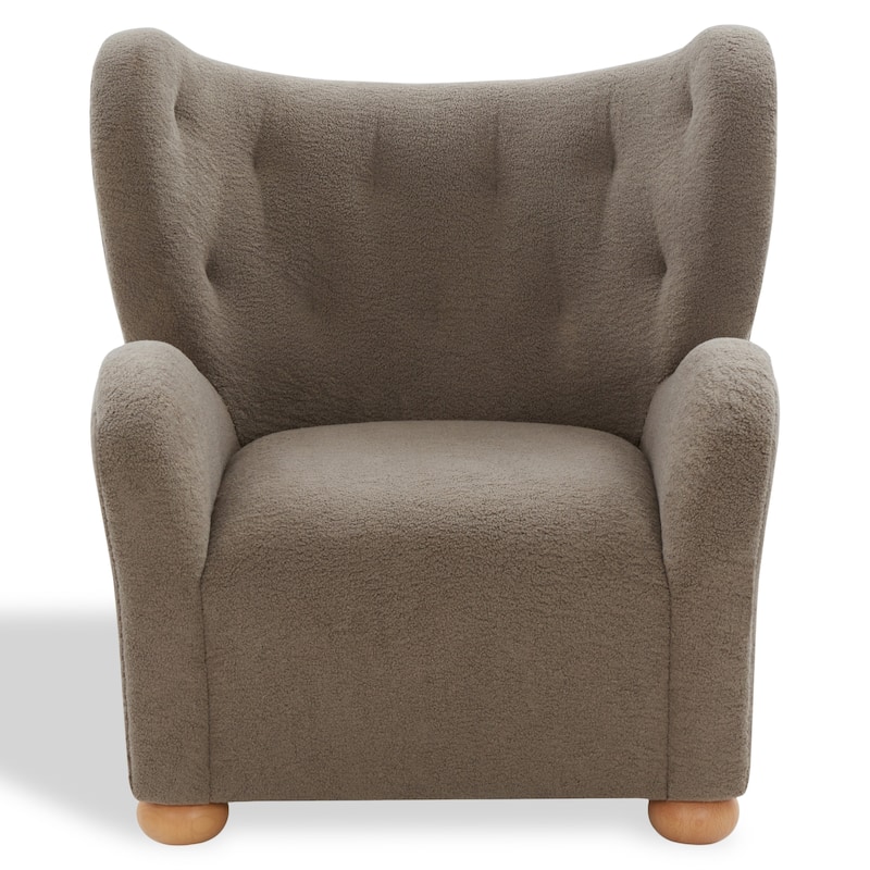 SAFAVIEH Couture Galloway Wingback Accent Chair - 31"W x 31"D x 34"H - Brown/Natural