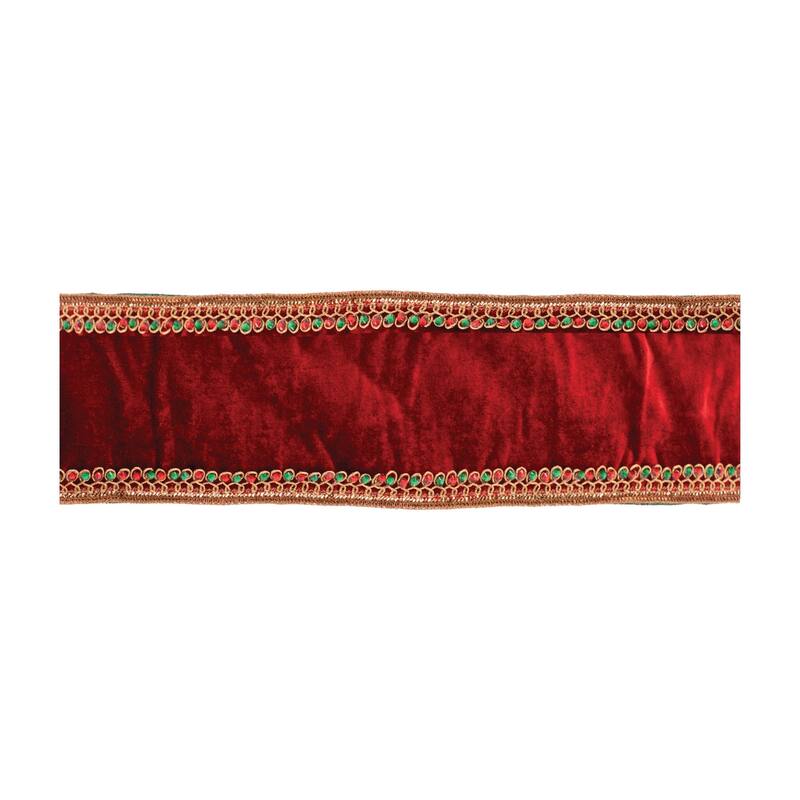 Jewel Trim Wired Ribbon 4" x 5 Yds - N/A