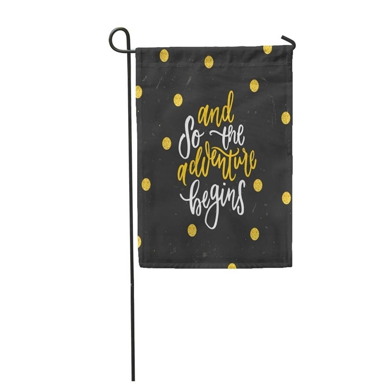 Farewell Hand Lettering And So The Adventure Begins Artistic Garden Flag Decorative Flag House Banner 28x40 Inch On Sale Overstock 31356759 overstock com