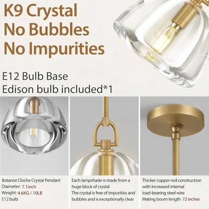 Crystal Hemisphere Pendant Light