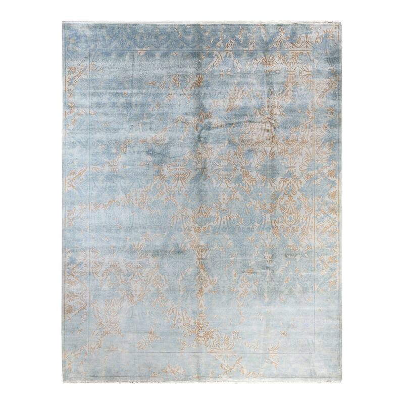 Ikat One-of-a-Kind Hand-Knotted Area Rug, Blue - 9' 4" x 11' 10"