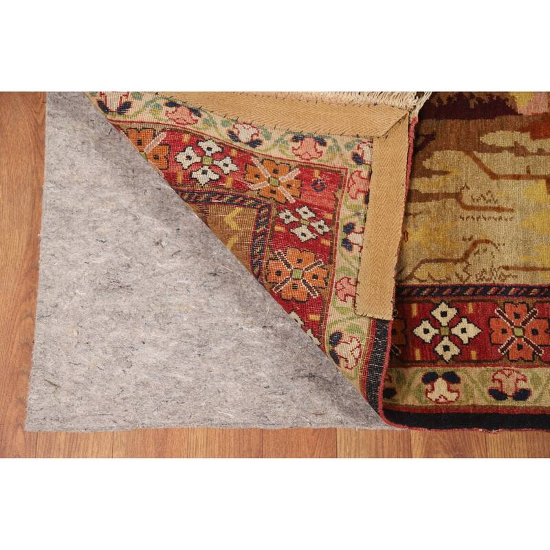 Vegetable Dye Karabagh Oriental Rug Hand-Knotted Wool Carpet - 4'2" x 5'11"