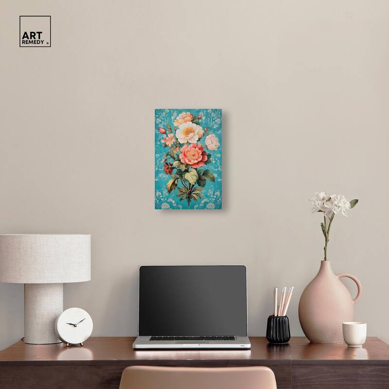 Floral Azure Ascent II Canvas by Art Remedy, Gallery Wrapped