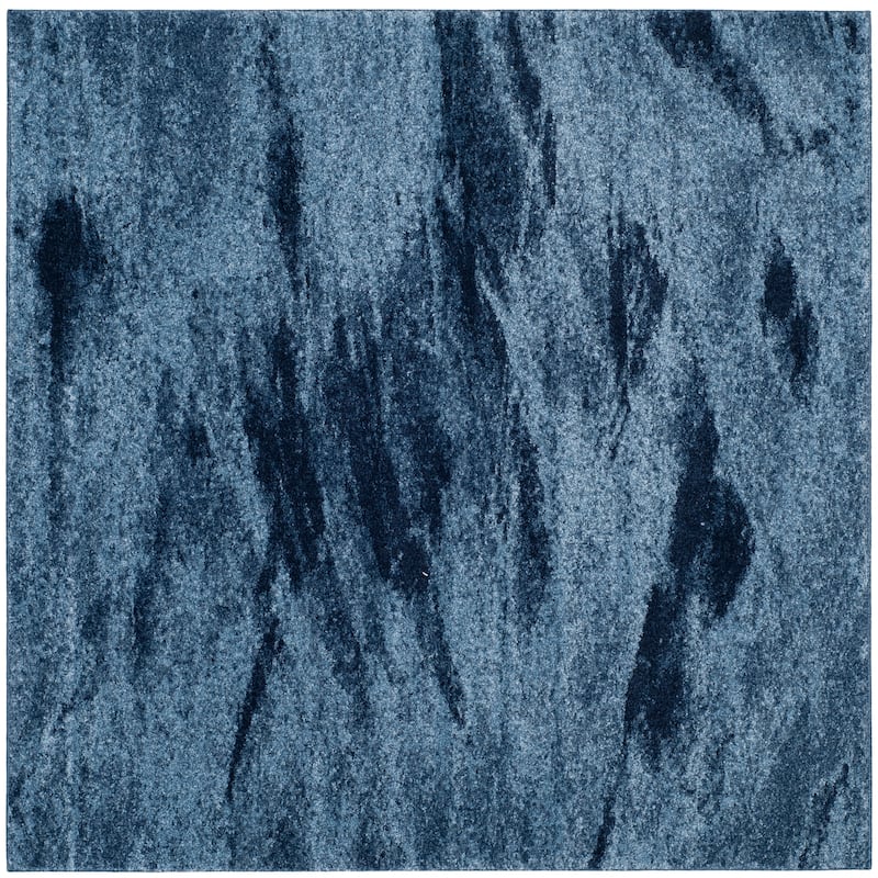 SAFAVIEH Retro Nurcan Modern Abstract Rug - 8' x 8' Square - Light Blue/Blue