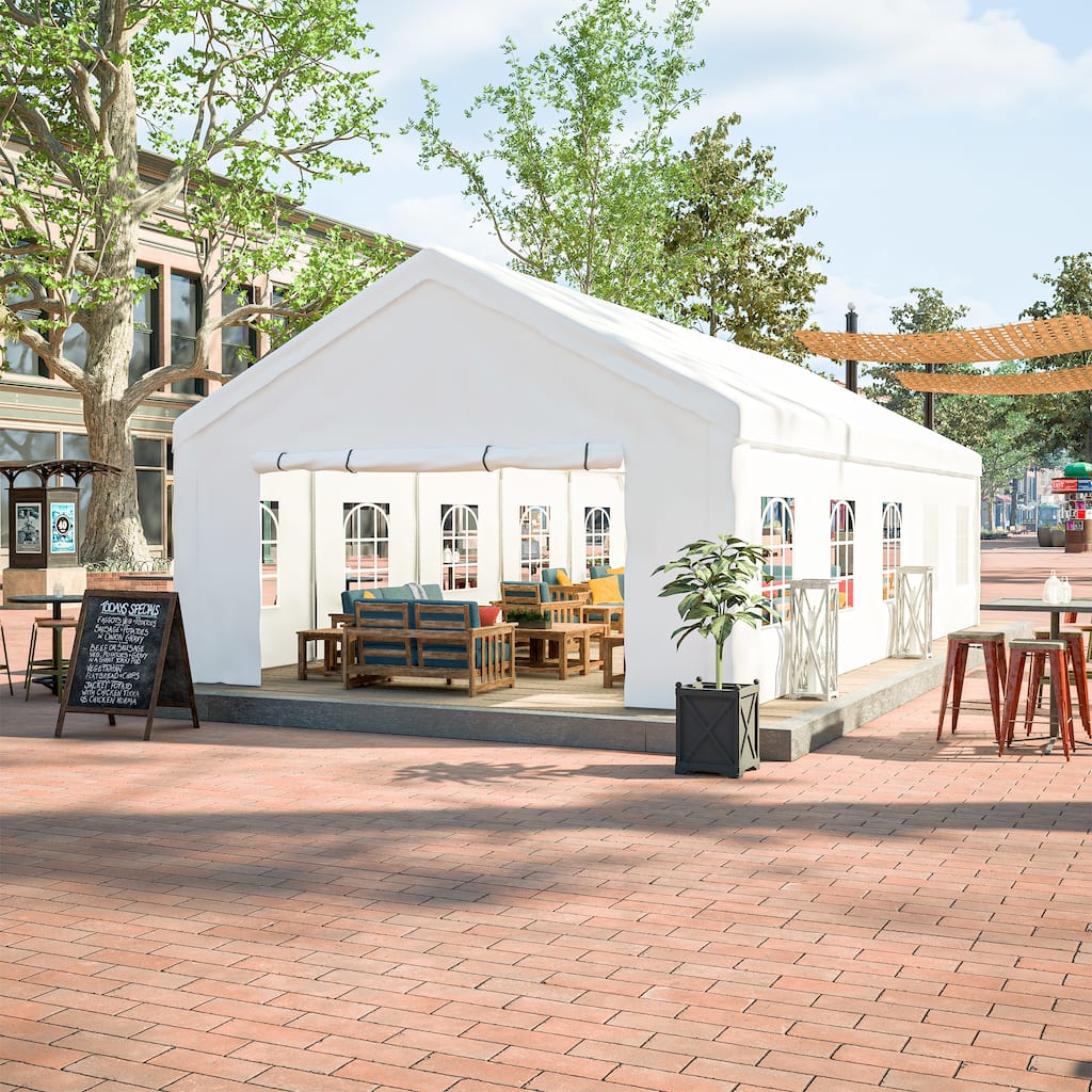 16 x 32FT Party Tent Heavy Duty, Large Wedding Event Shelters with 3 Storage Bags, Outdoor Canopy Gazebo Commercial Tents