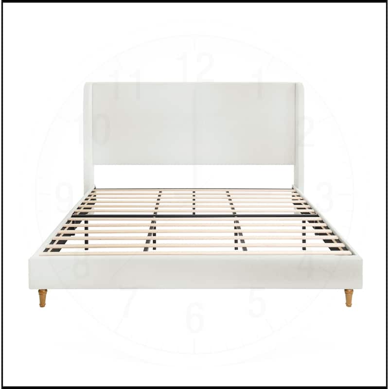 Premium Chenille Minimalist Designs Upholstered Platform Bed