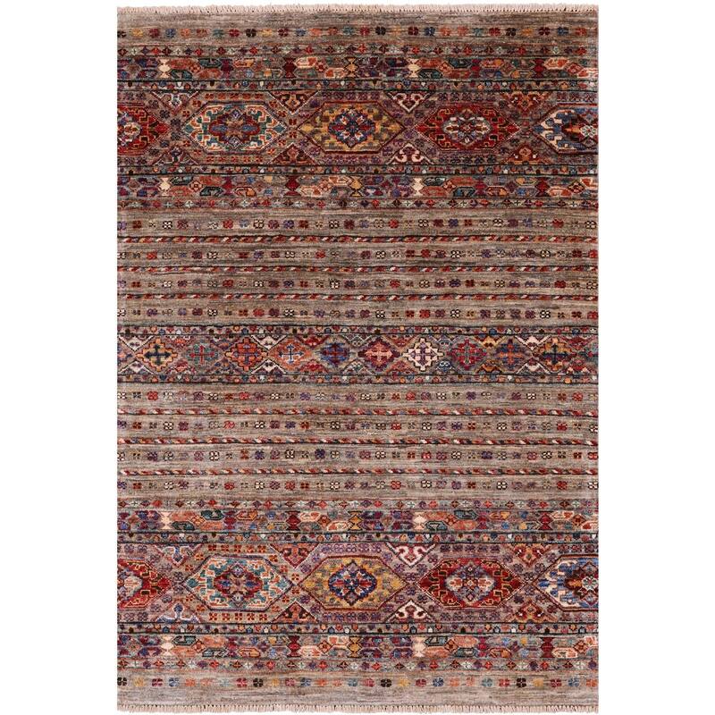 Golden Nile Khorjin Persian Gabbeh Hand Knotted Wool Rug - 3' 5" X 5' 0"