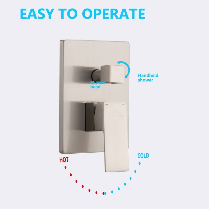 CLihome 12 Inch Wall Mount Shower System Shower Combo Brushed Nickel