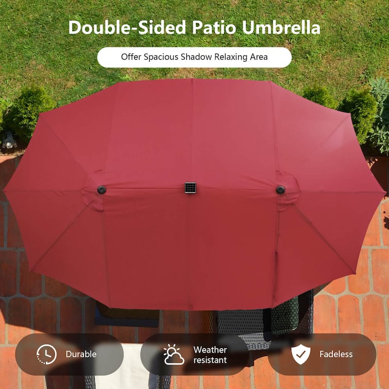Costway 11 PCS Patio Dining Set with 15 ft Double-Sided Patio Umbrella - See Details