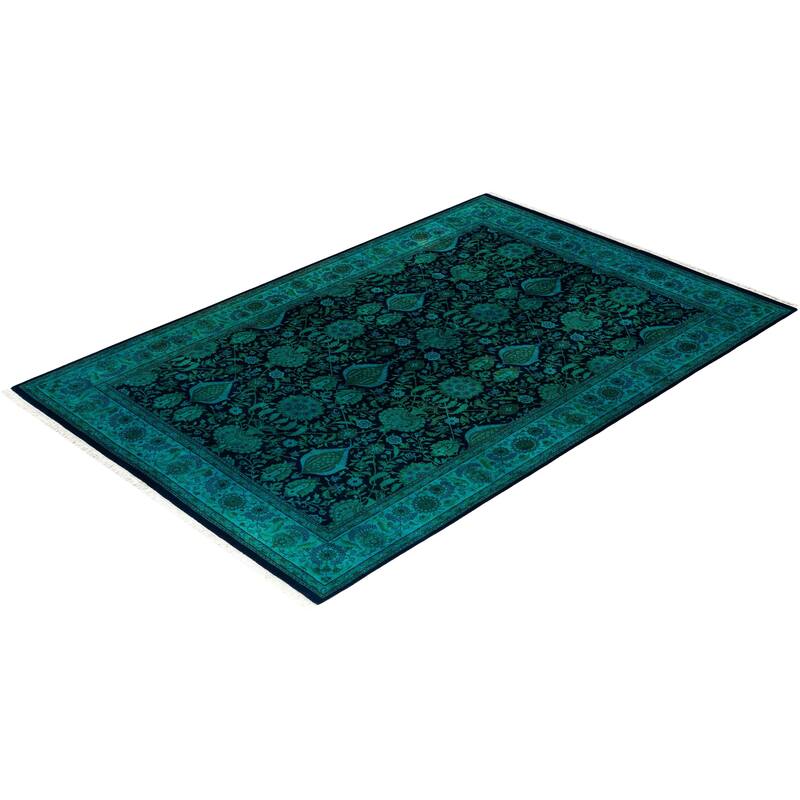 Overdyed, One-of-a-Kind Hand-Knotted Area Rug - Purple - 6' 1" x 9' 2"