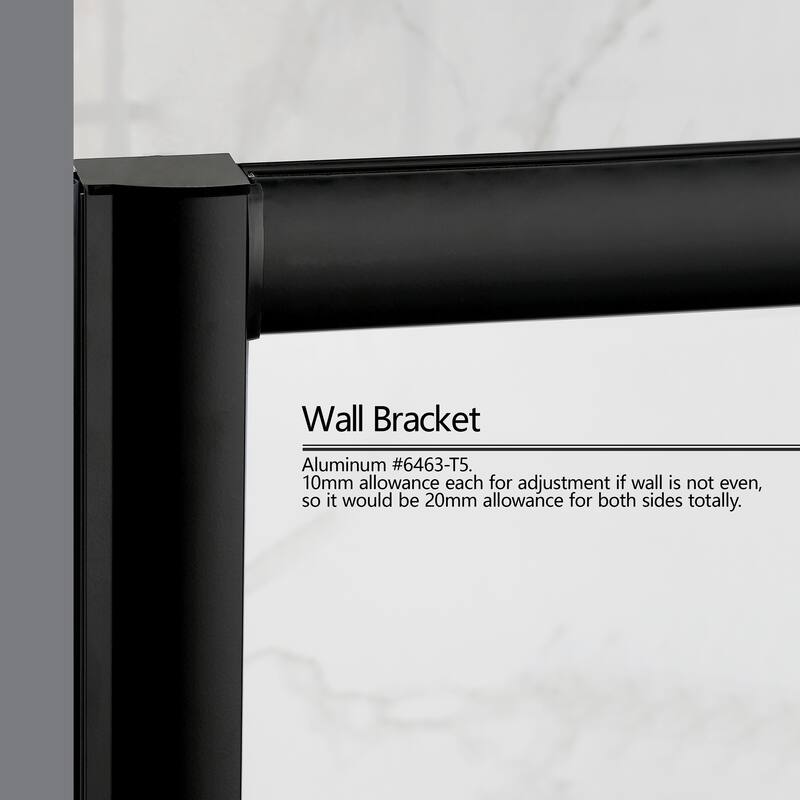FELYL 72" H Single Sliding Framed Shower Door with Heat Soaking Process and Protective Coating Clear Glass