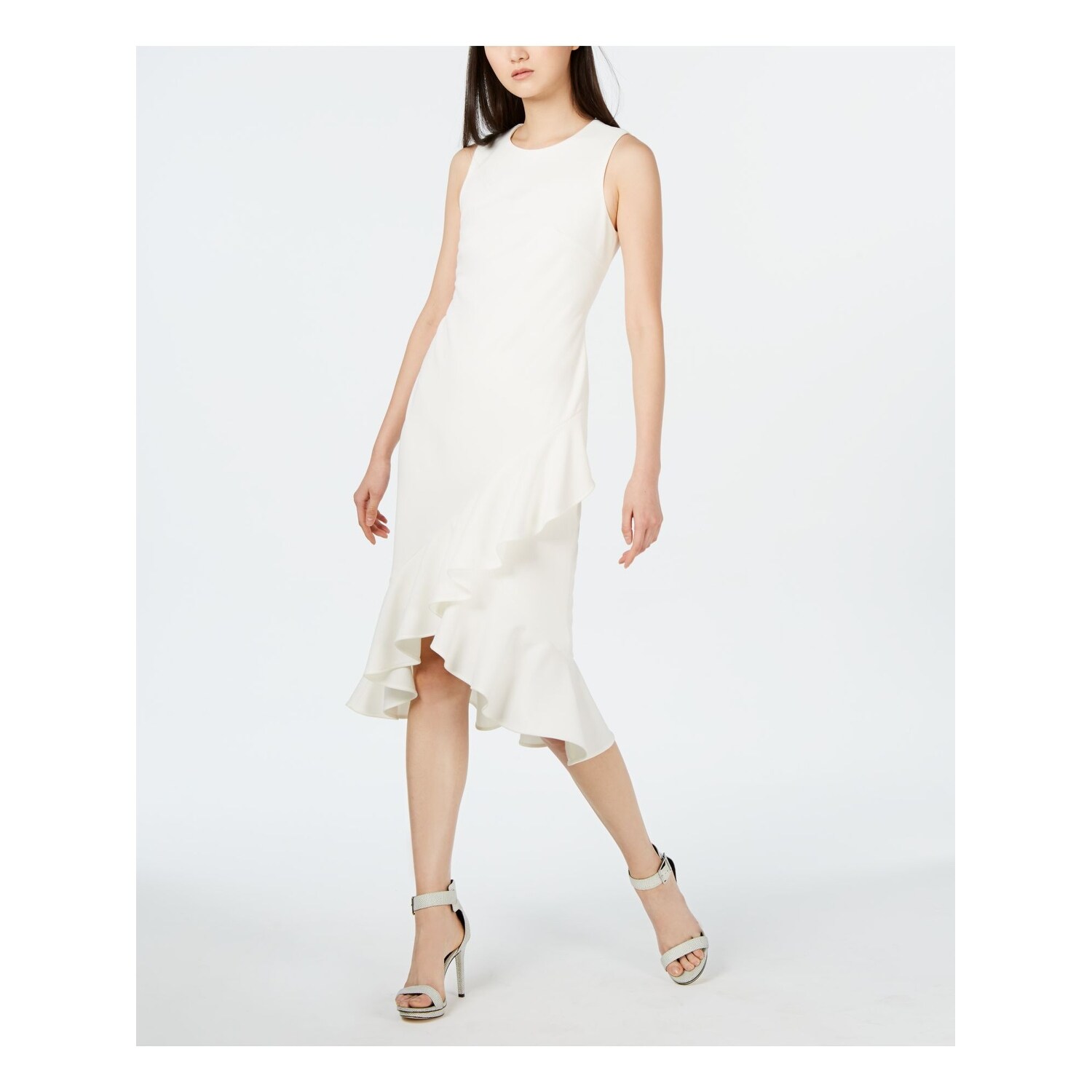 white dresses below the knee