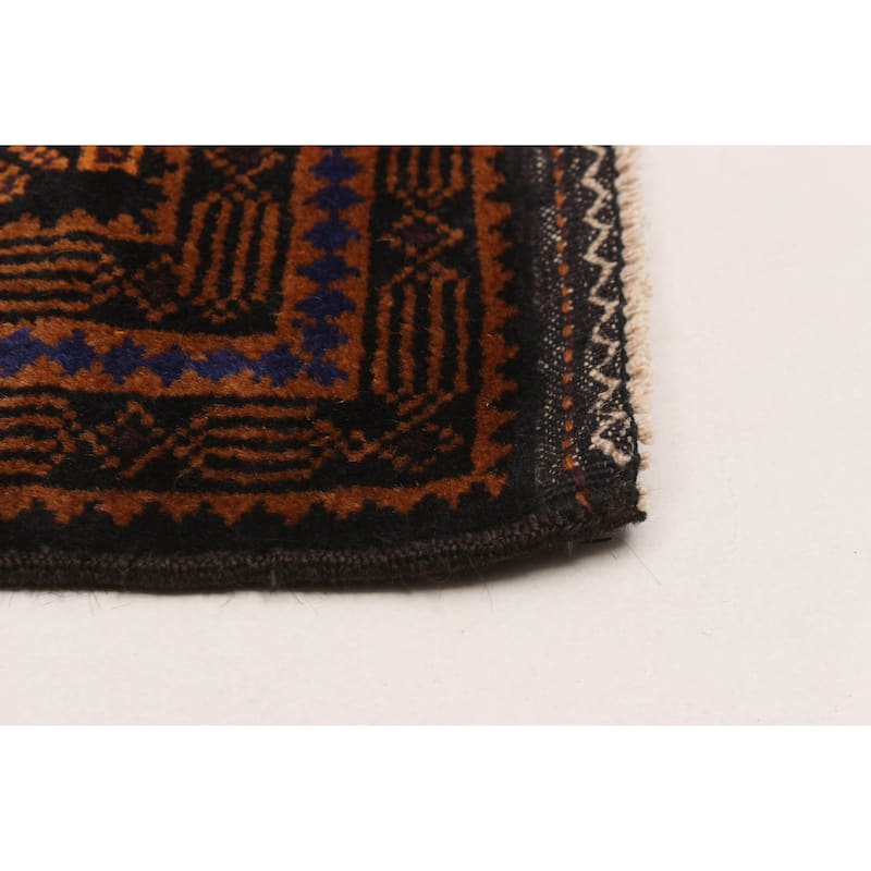 Teimani Black, Brown Rug 3'7" x 7'0" - 3'7 x 7'0