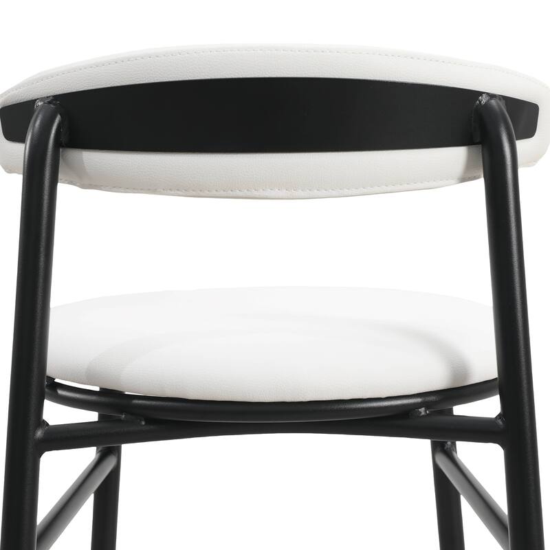 Upholstered Leather Bar Stool Accent Kitchen Chair Lume Collection Set of 2