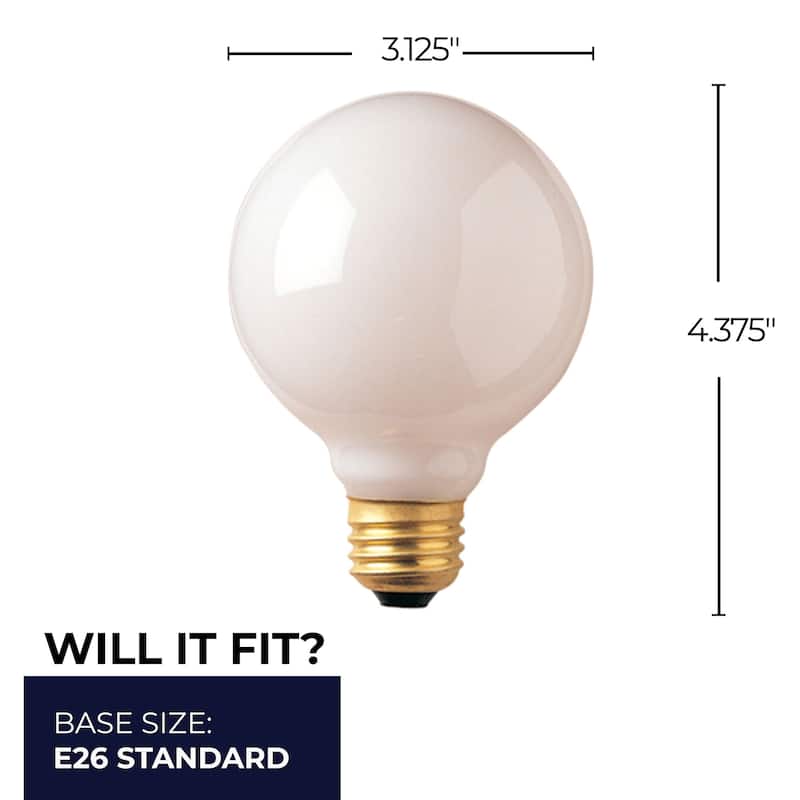 Bulbrite Pack of (24) 40 Watt Dimmable White G25 Incandescent Light Bulbs with Medium (E26) Base, 2700K Warm White Light