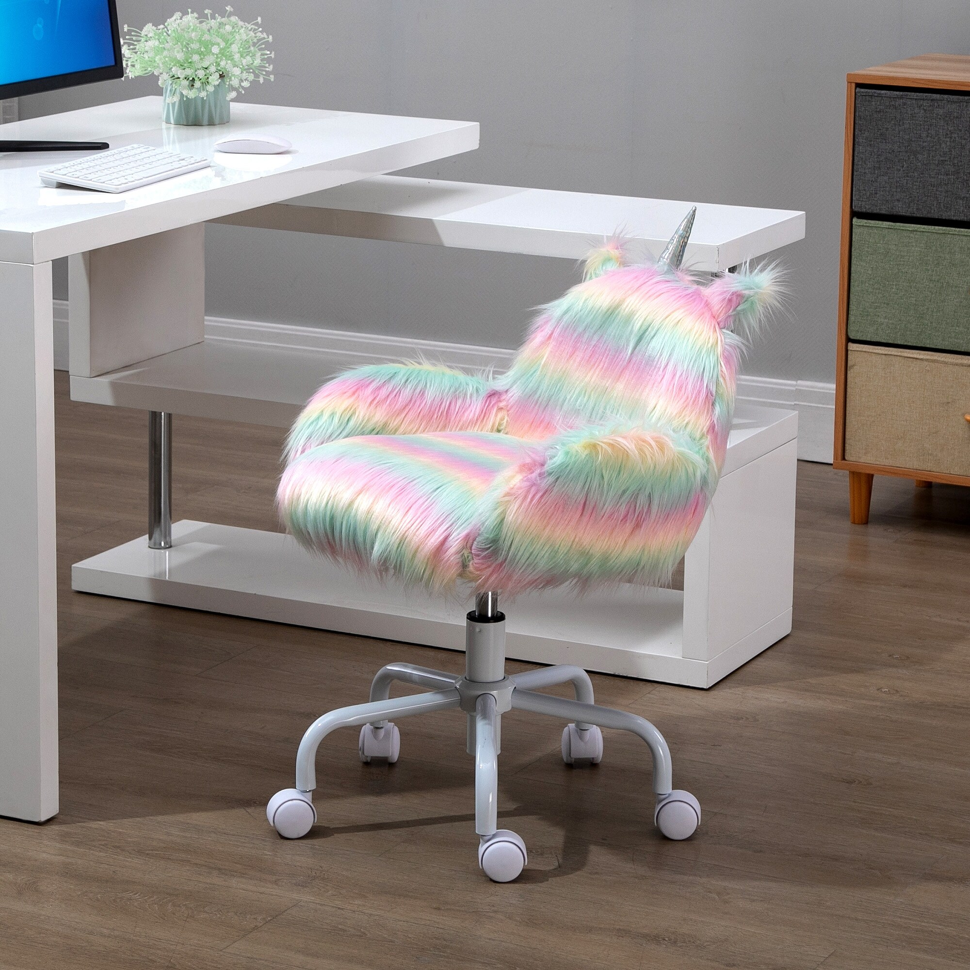 Furry desk chair sales bed bath and beyond