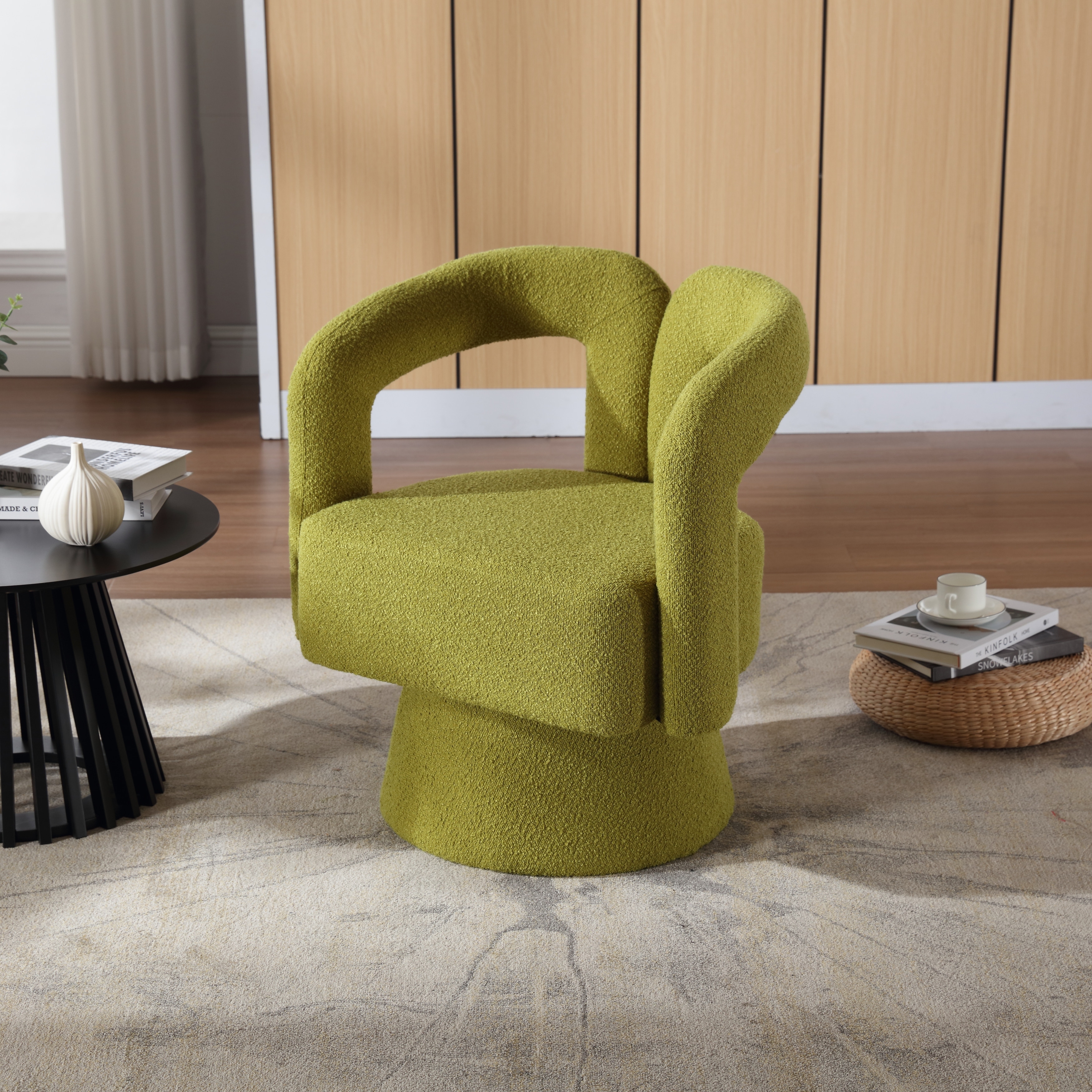 Olive green swivel best sale chair
