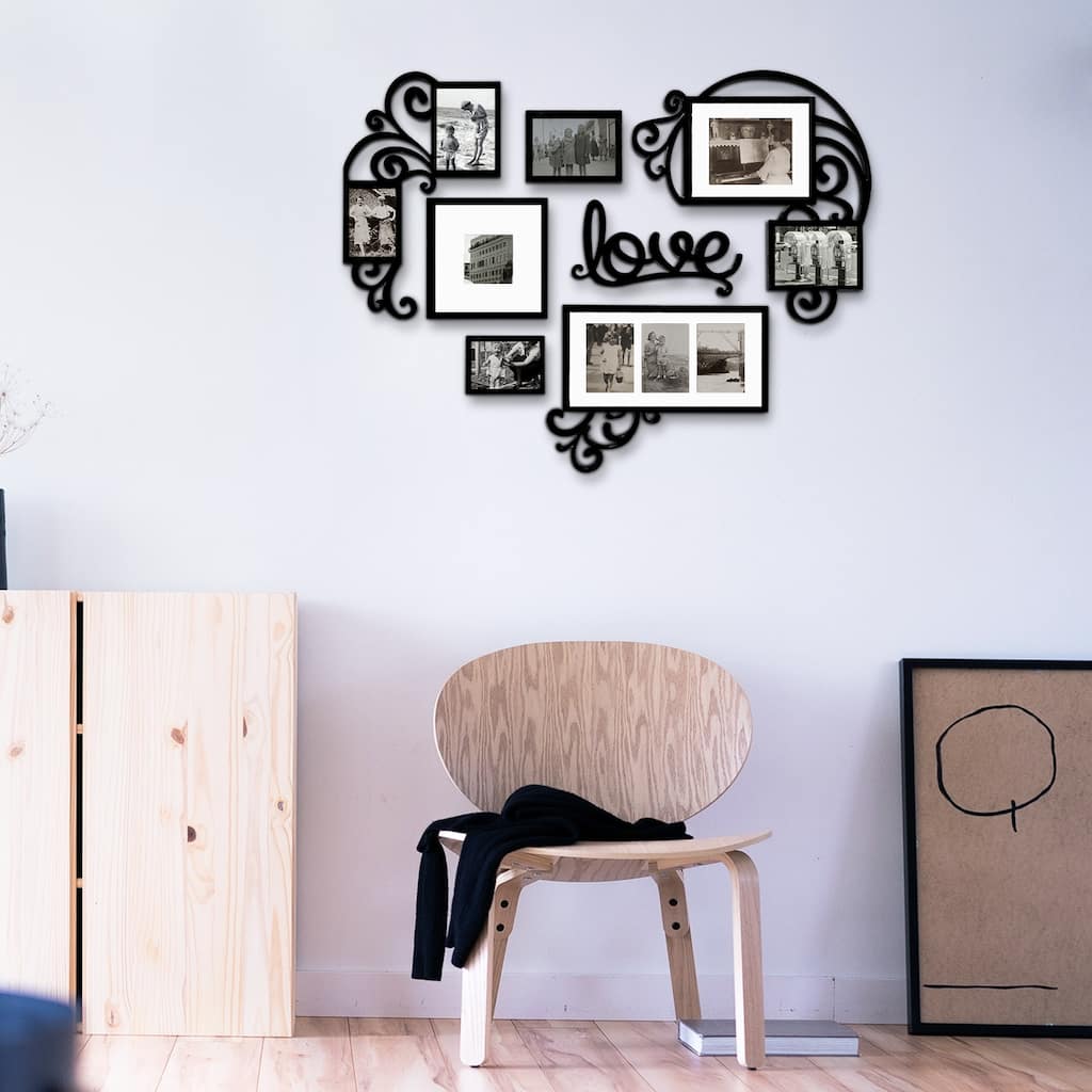 Mid-Century Retro Love Shape Wall Hanging Picture Frame Family Photo Frame Holiday Gifts