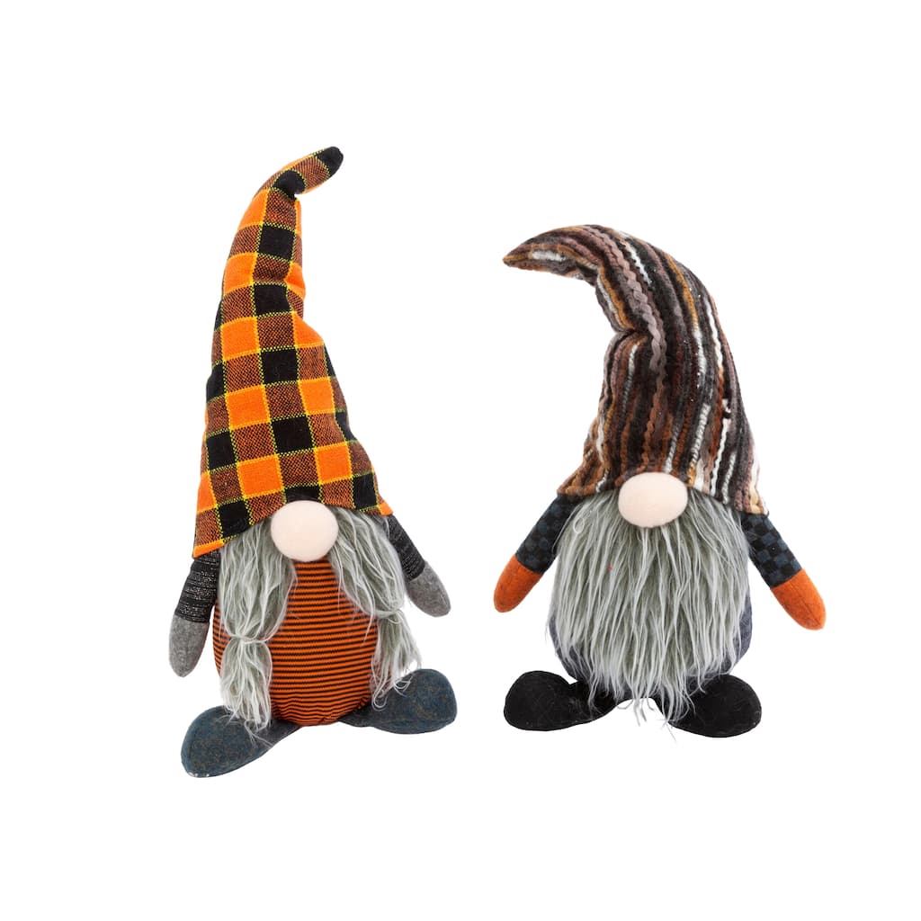 Set of 2 12in Plush Halloween Gnome Figurines