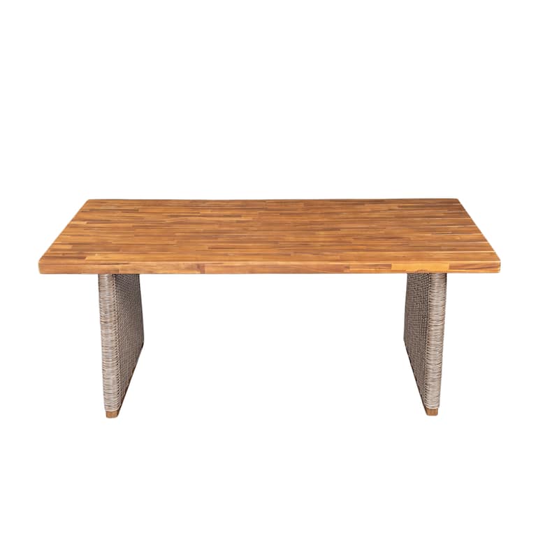 Christopher Knight Home - Lucas Acacia Wood Outdoor 6 Piece Dining Set with Rope Woven Backrest