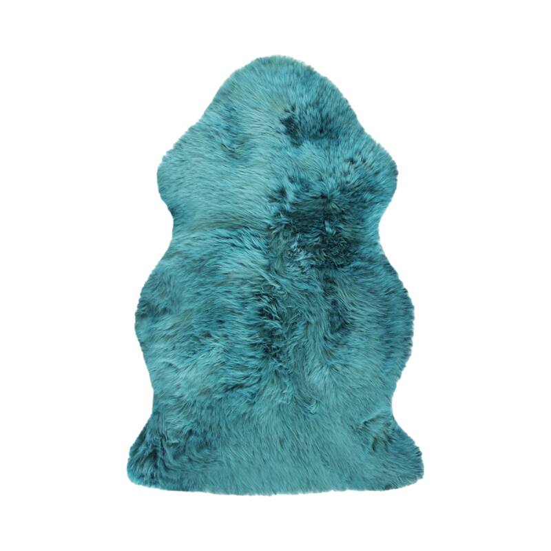 Natural Home Decor Milan Sheepskin Double Rug | 1-Piece - 2' x 3' - Steel Blue