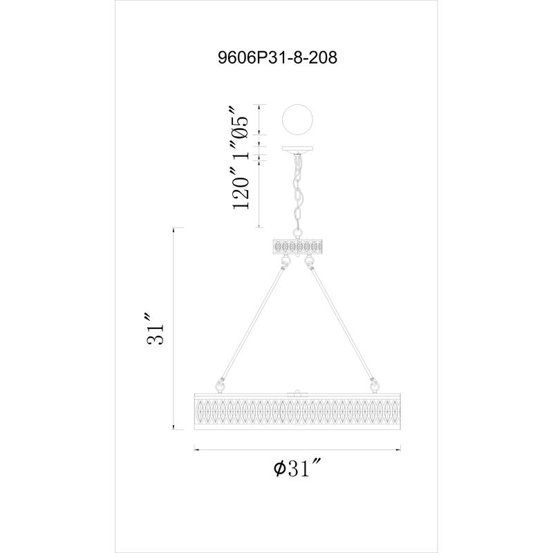 Nova 8 Light Chandelier With Champagne Finish