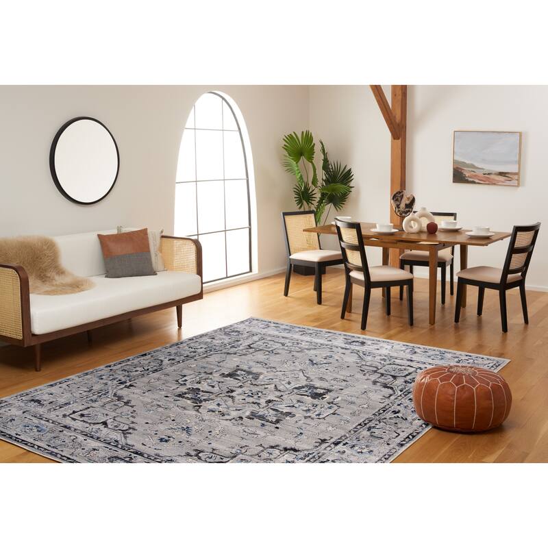 SAFAVIEH Charleston Prabha Vintage Boho Oriental Rug - 8' Square - Grey/Dark Grey