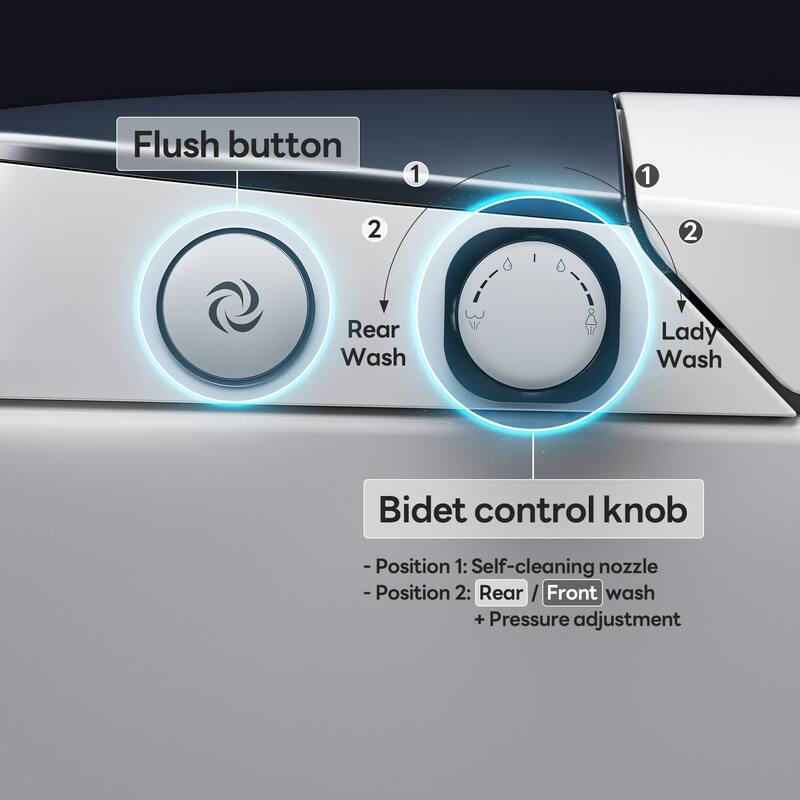 Casta Diva Non-Electric Bidet Toilet for Bathrooms, 1.0 GPF