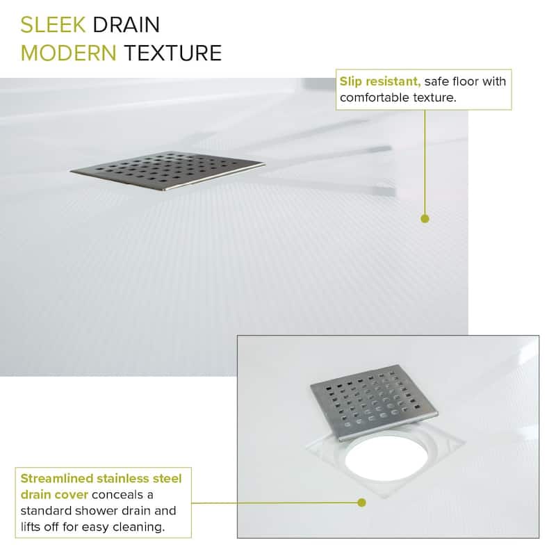 Transolid FL6034C FL-Series 60" x 34" Rectangular Shower Base with