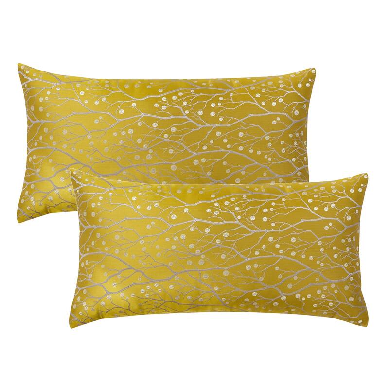 Jacquard Lumber Pillow Shell 2 Piece Set, 14" x 26", Branch, NO INSERT