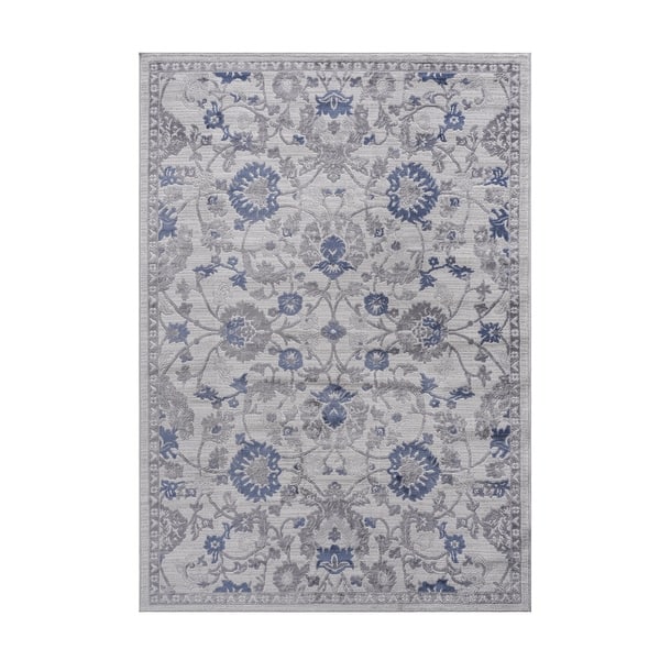 slide 2 of 7, LOOM & LUXE Blue/Silver Collection Oriental Non-Shedding Area Rug 120" D x 93" W x 0.35" H