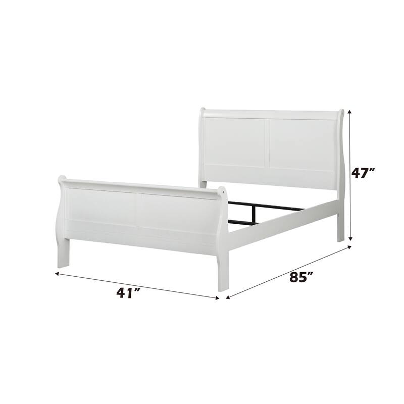 Louis Philippe White Finish Twin Bed