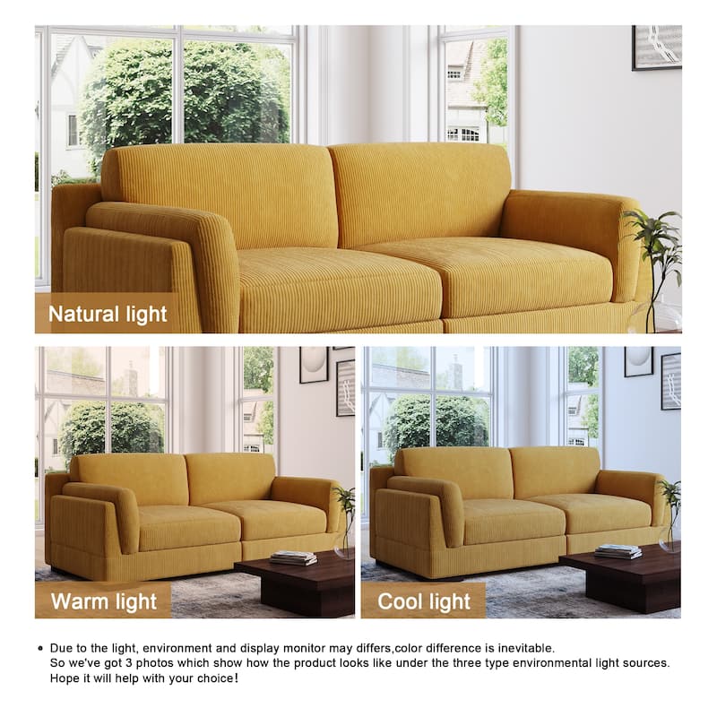 90" Oversized Modular Sectional Corduroy Sofa