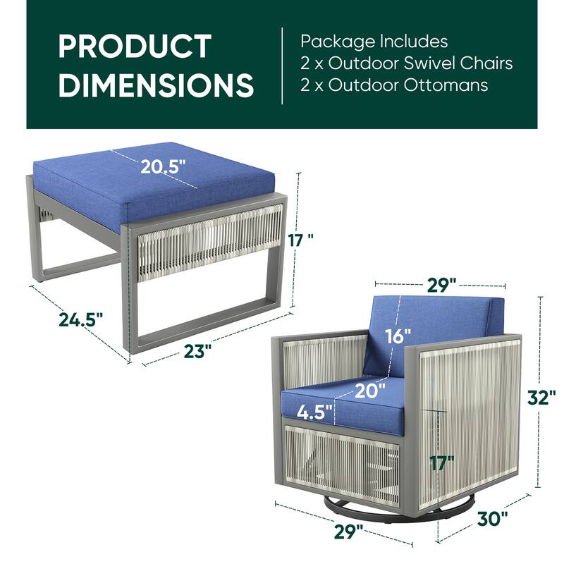 Pocassy 5 Inch Outdoor Patio Funiture Sets